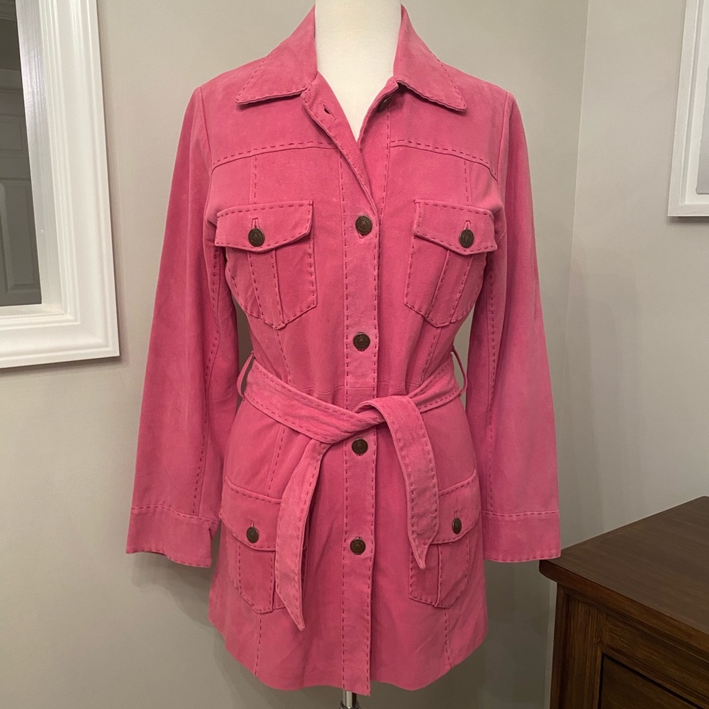 Lilly Pulitzer Pink Lamb Suede Hemingway Jacket